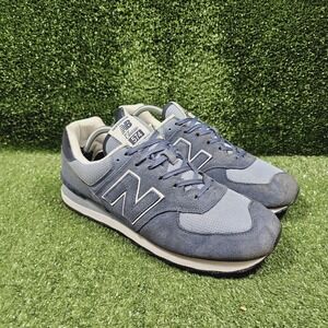 New Balance 574 Blue Grey Athletic Comfort Casual Sneakers Mens Size 11.5